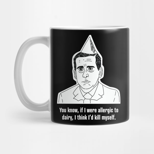 Michael Scott • Allergic to Dairy • The Office Black Shirt by FalconArt